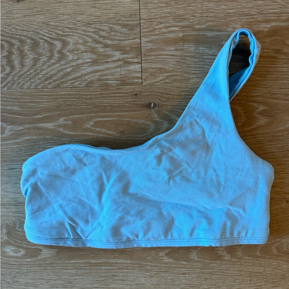 ALO ONE SHOULDER SPORTS BRA - LIGHT BLUE SMALL